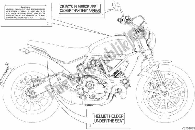 Toutes les pièces pour le Plaques De Positionnement du Ducati Scrambler Icon Thailand USA 803 2019